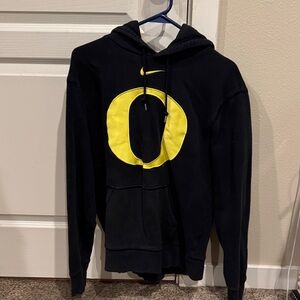 Nike Black Hoodie with Yellow O Logo